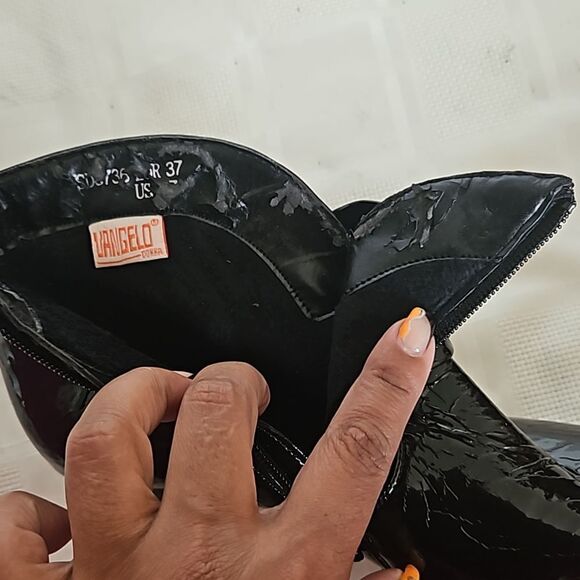 Vangelo Women's Pointy Toe Zip-Up Ankle Boots Black 7 - Picture 11 of 16